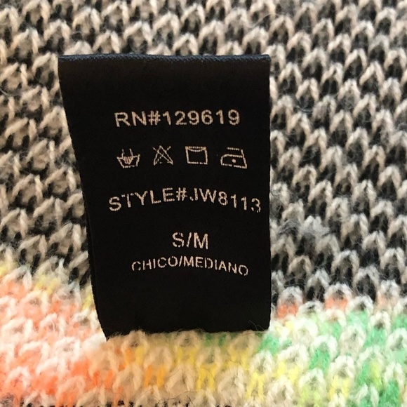 ORANGE Cardigan Sweater Women's Size Small White Black Mohair Blend Fringe Hem - Picture 6 of 9